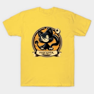 Felix The Cat Lover - Detailed Retro Style T-Shirt